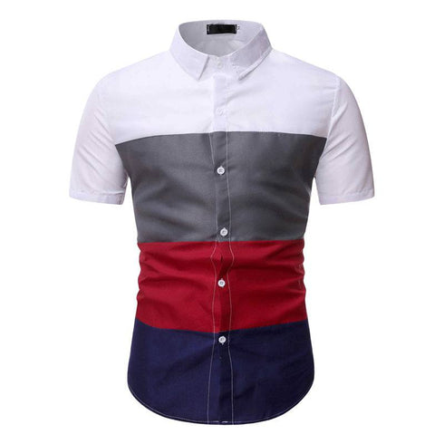 Summer Men's Casual Short Sleeved Floral Shirt